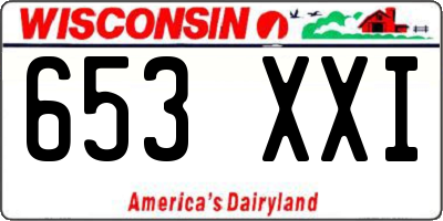 WI license plate 653XXI