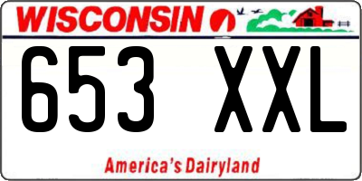 WI license plate 653XXL