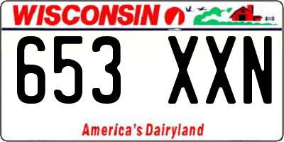 WI license plate 653XXN