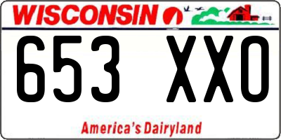 WI license plate 653XXO