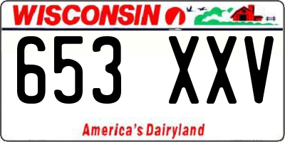 WI license plate 653XXV