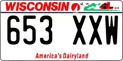 WI license plate 653XXW