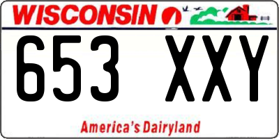 WI license plate 653XXY