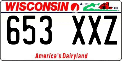 WI license plate 653XXZ