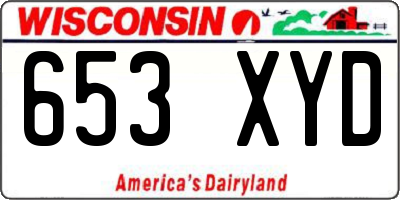 WI license plate 653XYD