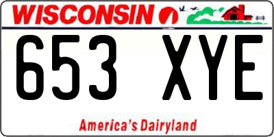 WI license plate 653XYE
