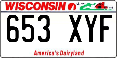 WI license plate 653XYF