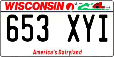 WI license plate 653XYI