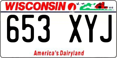 WI license plate 653XYJ