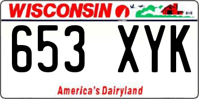 WI license plate 653XYK