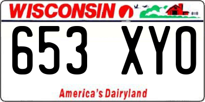 WI license plate 653XYO