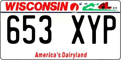 WI license plate 653XYP