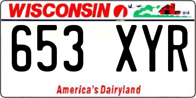 WI license plate 653XYR