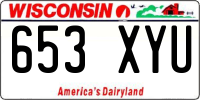 WI license plate 653XYU