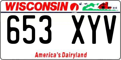 WI license plate 653XYV