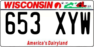 WI license plate 653XYW