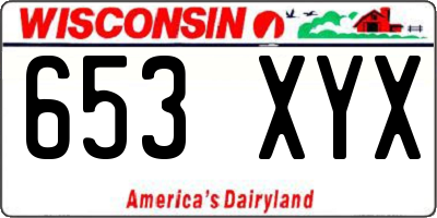 WI license plate 653XYX