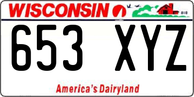 WI license plate 653XYZ