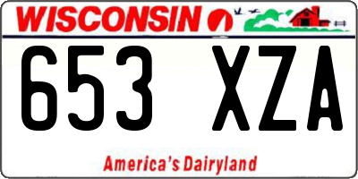 WI license plate 653XZA