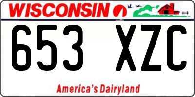 WI license plate 653XZC