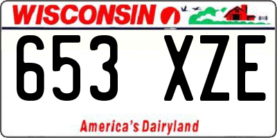 WI license plate 653XZE