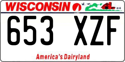 WI license plate 653XZF