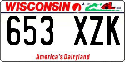 WI license plate 653XZK