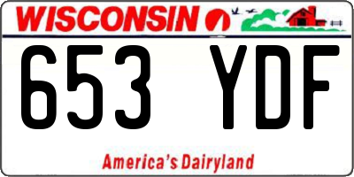 WI license plate 653YDF
