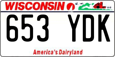 WI license plate 653YDK