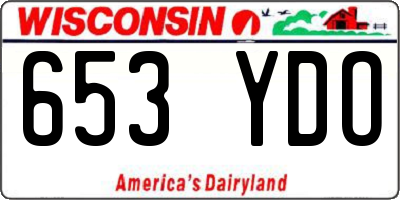 WI license plate 653YDO