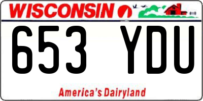 WI license plate 653YDU