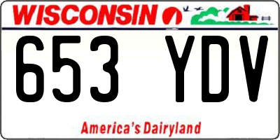 WI license plate 653YDV