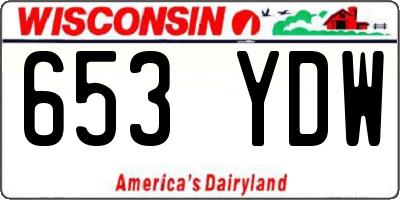WI license plate 653YDW