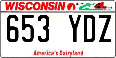 WI license plate 653YDZ