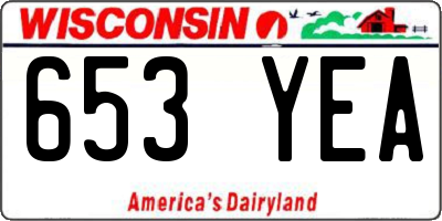 WI license plate 653YEA