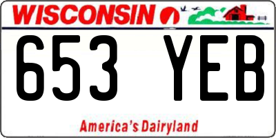 WI license plate 653YEB