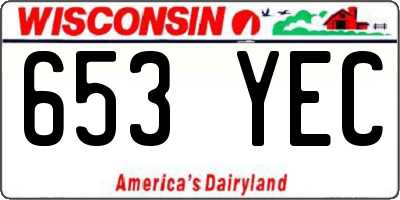 WI license plate 653YEC