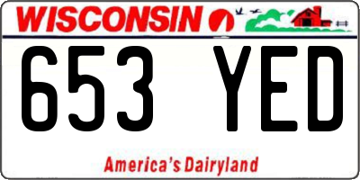 WI license plate 653YED