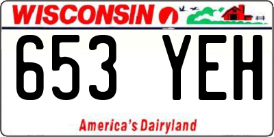 WI license plate 653YEH