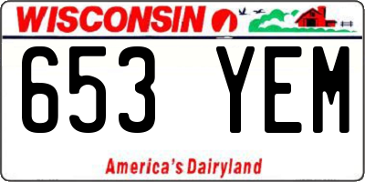 WI license plate 653YEM