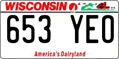 WI license plate 653YEO