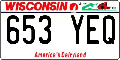 WI license plate 653YEQ