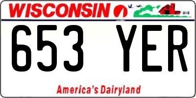 WI license plate 653YER
