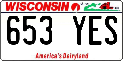 WI license plate 653YES