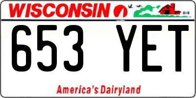 WI license plate 653YET