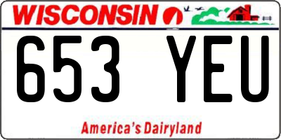 WI license plate 653YEU