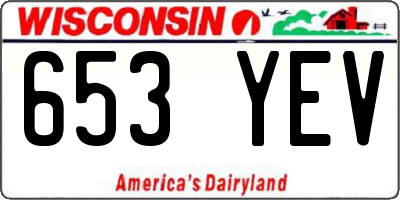 WI license plate 653YEV