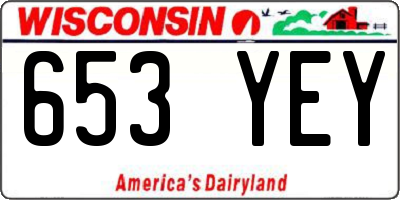 WI license plate 653YEY