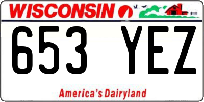 WI license plate 653YEZ