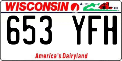 WI license plate 653YFH